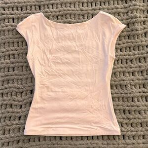 Chic Women's Cream Short Sleeve Top